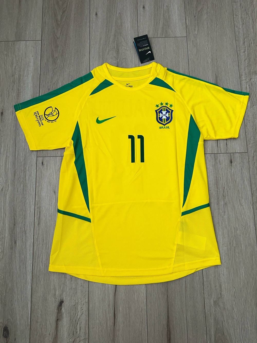 Ronaldinho Brazil 2002 Home Yellow Retro Men